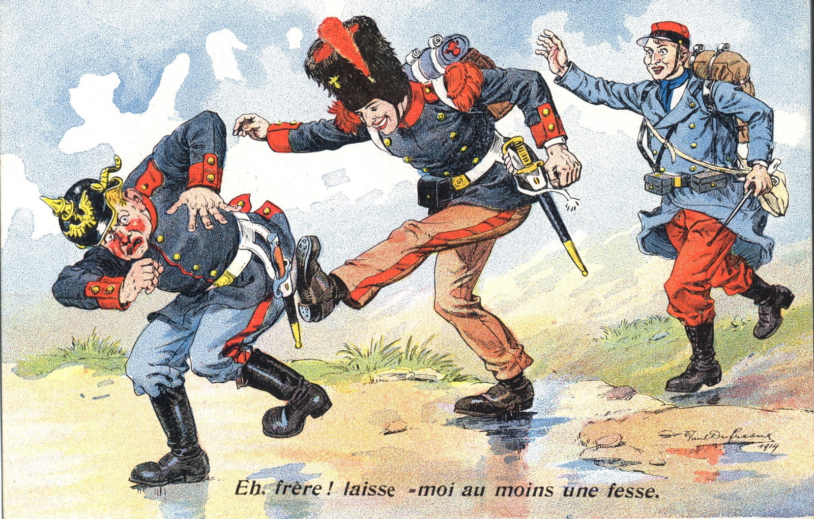 Eh ; frère ! laisse-moi au moins une fesse.