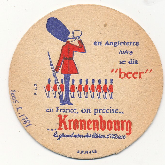 en France on précise / Kronenbourg / le grand nom des bières d'Alsace (titre inscrit)