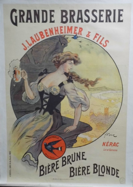 Grande Brasserie / J. Laubenheimer & Fils / Bière Brune / Bière Blonde Nérac (titre inscrit)