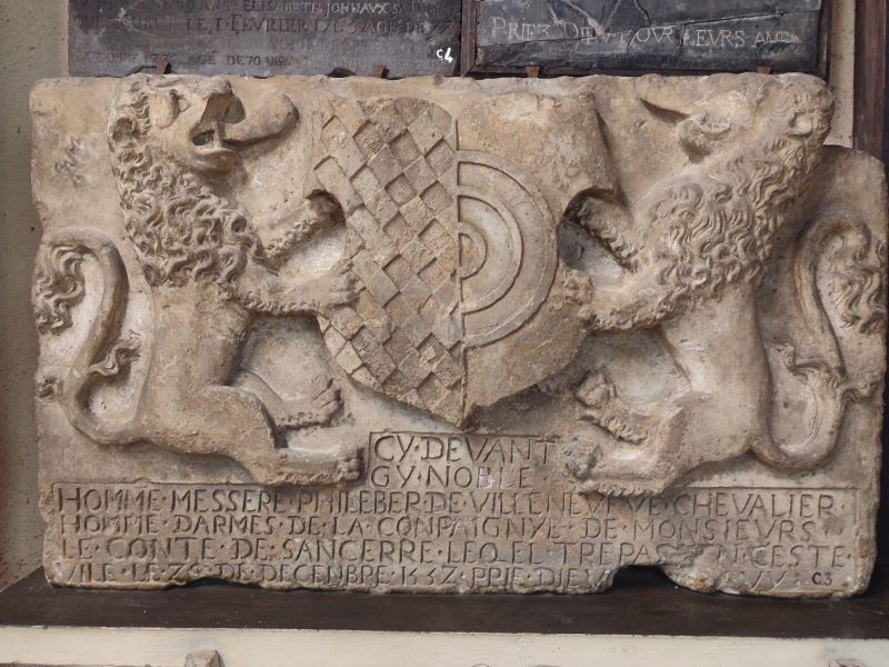 pierre tombale de Phileber de Villeneuve