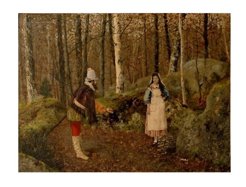 Scène galante dans un bois