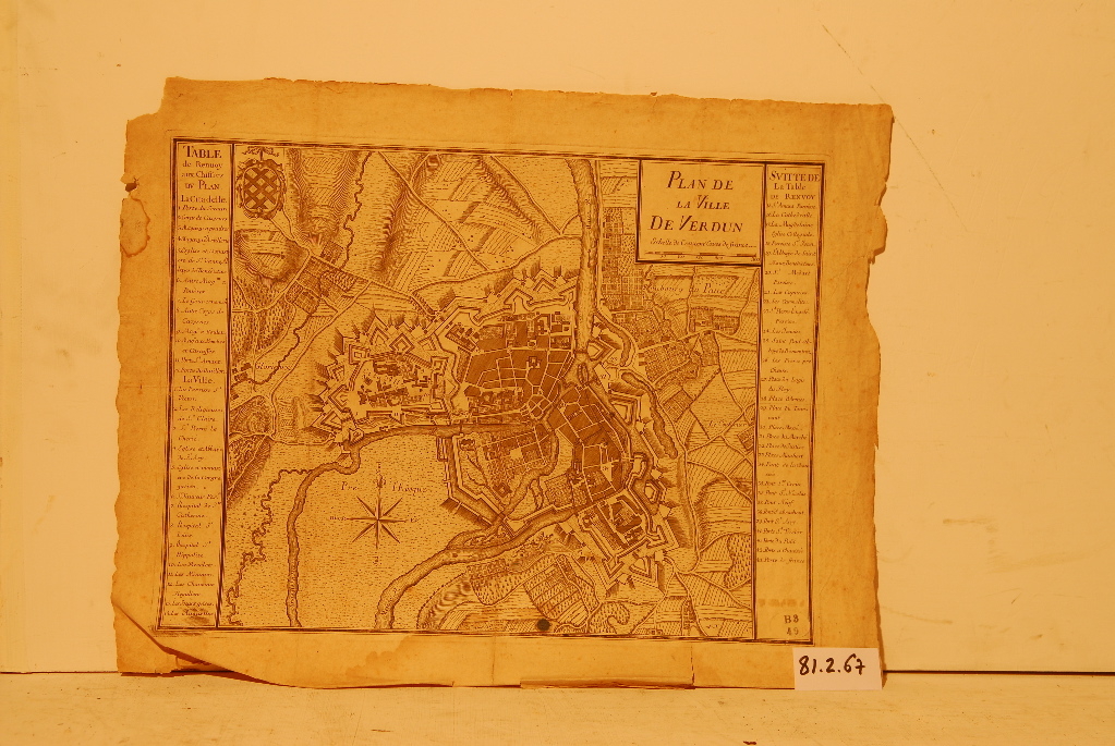 Plan de la ville de Verdun au commencement du XVIIIème siècle