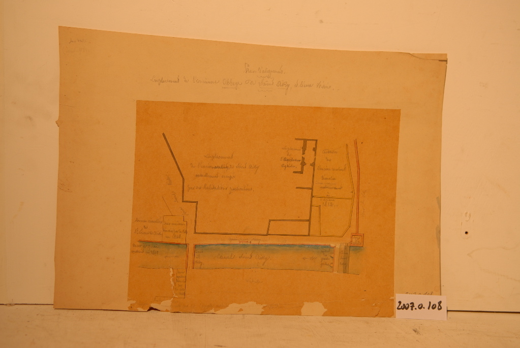 plan d’alignement de l’emplacement de l’ancienne abbaye St Airy de Verdun et lieux voisins