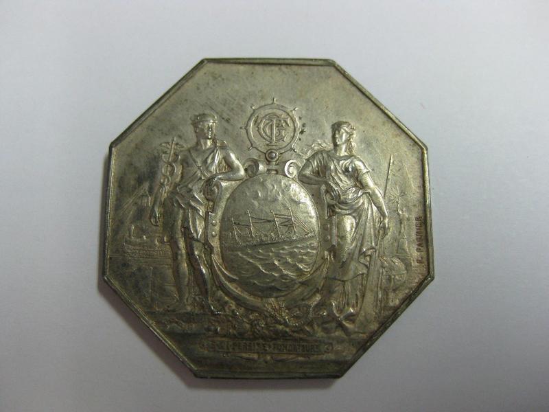 Jeton octogonal de présence, assemblée générale des actionnaires de la compagnie générale transatlantique