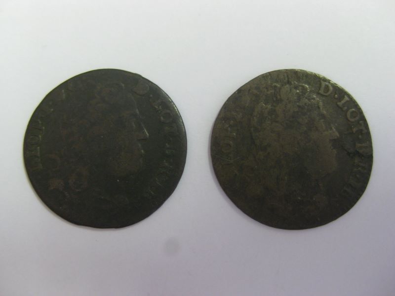 lot : 2 liards de Léopold Ier de Lorraine