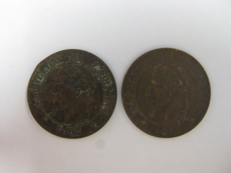 lot : 2 monnaies 2 centimes Napoléon III