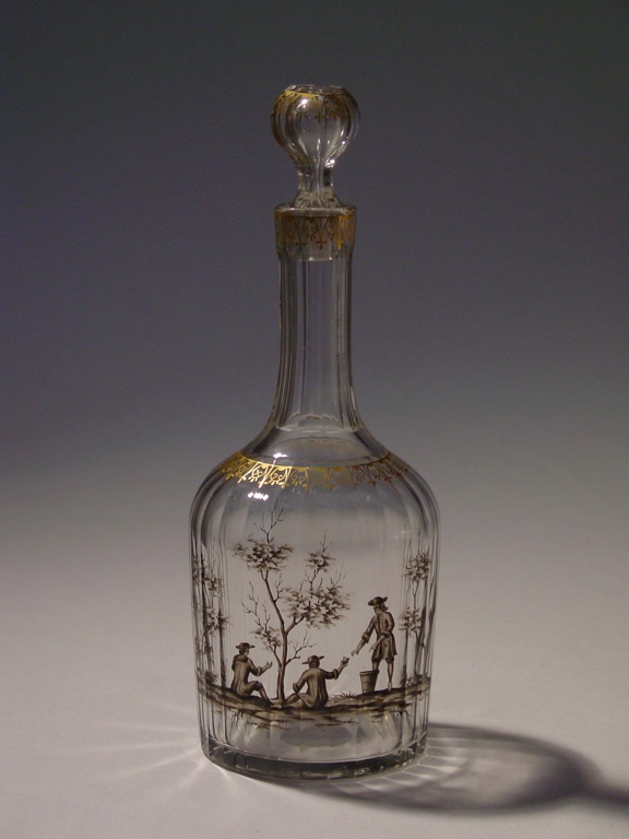 carafe à eau à décor de scène champêtre (titre factice)