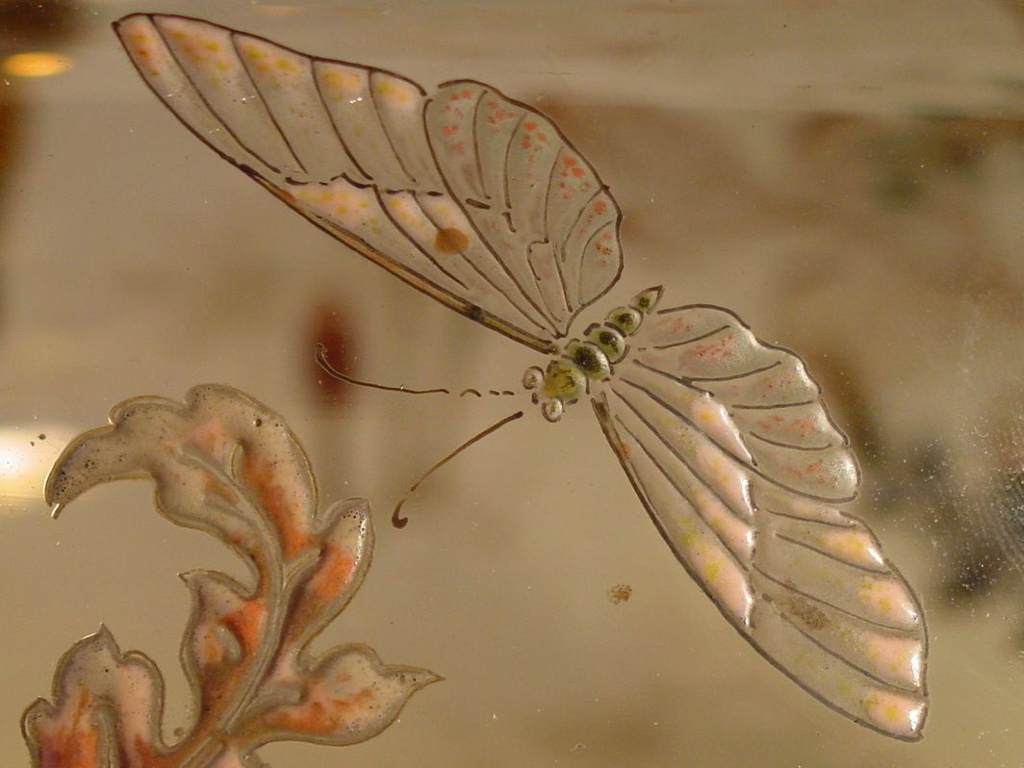 grande coupe aux fougères, coprins et insectes (titre factice)