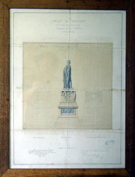 Plan présentant le projet du monument Lobau de Phalsbourg (titre factice)