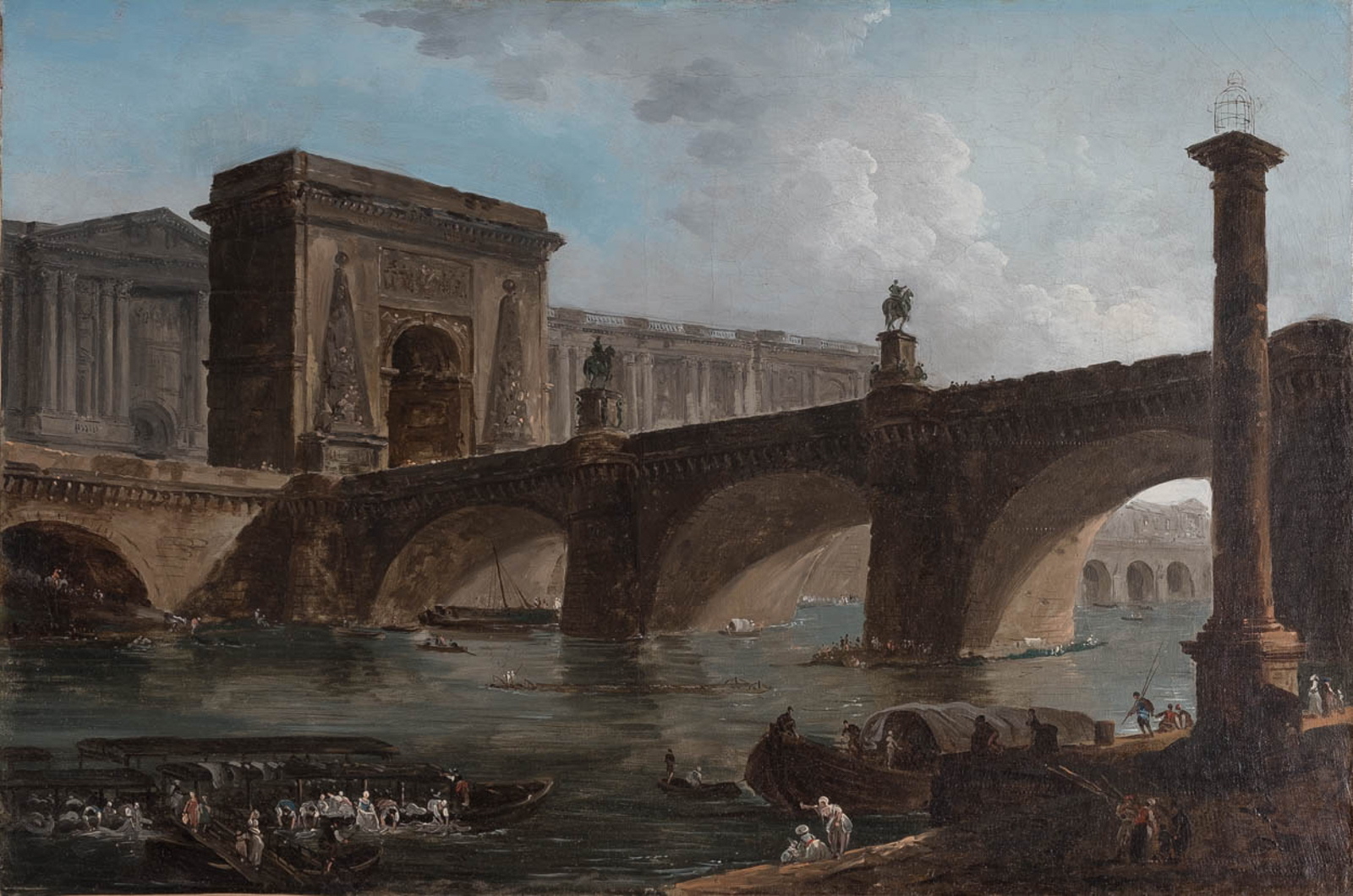 Caprice architectural avec des vues de monuments de Paris