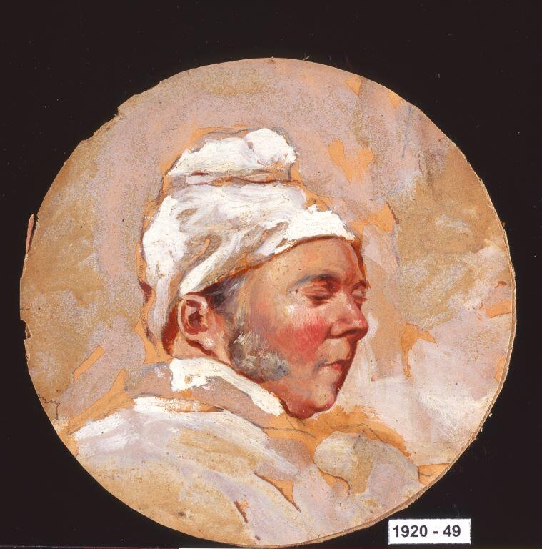 Portrait d’un homme coiffé d’un bonnet de nuit