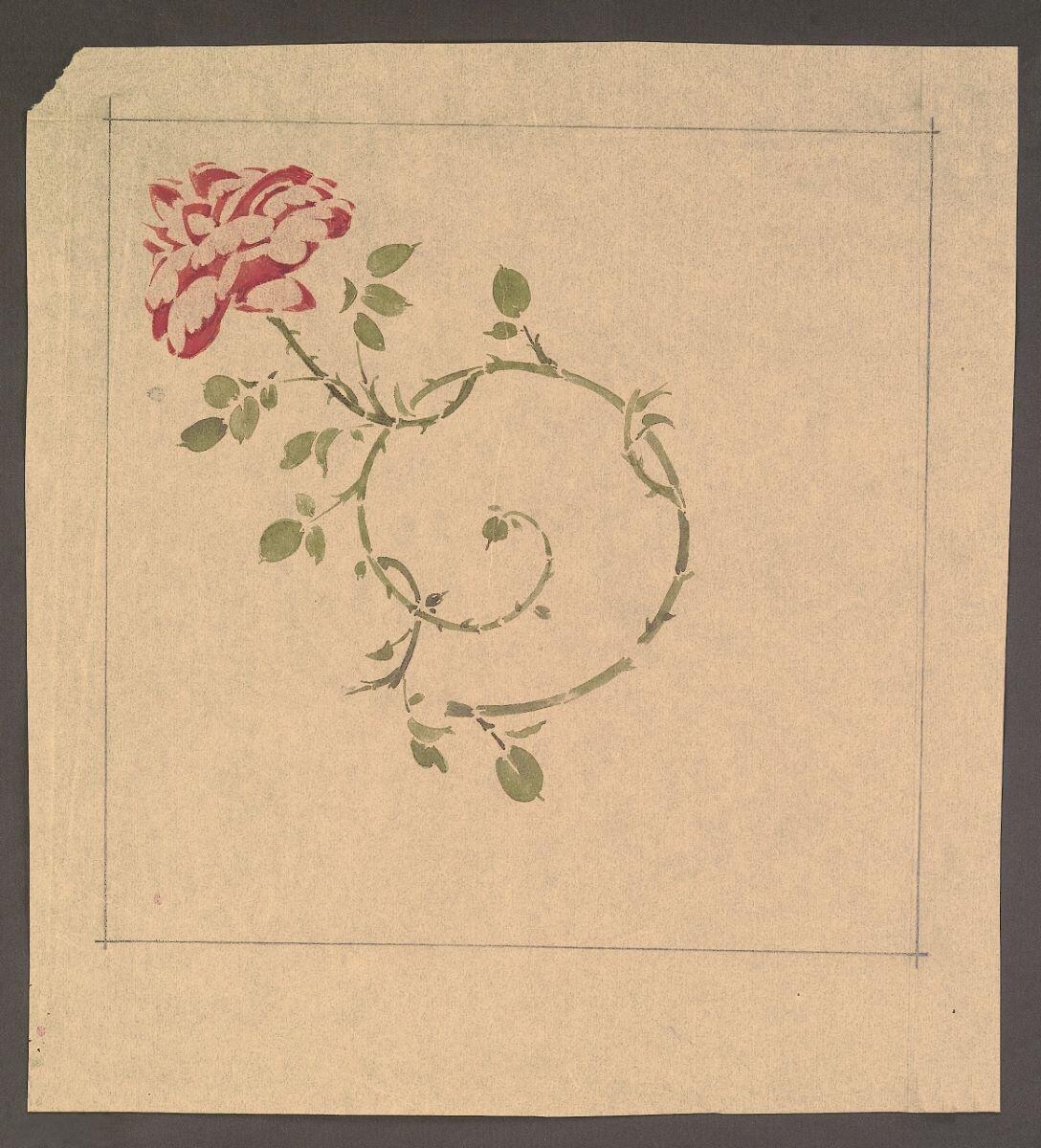 Pochoir au motif de roses