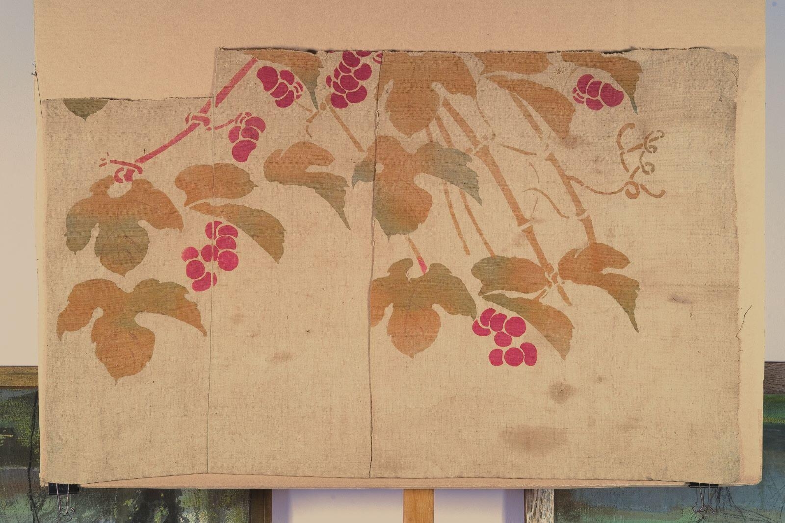 Toile de lin au motif de vigne