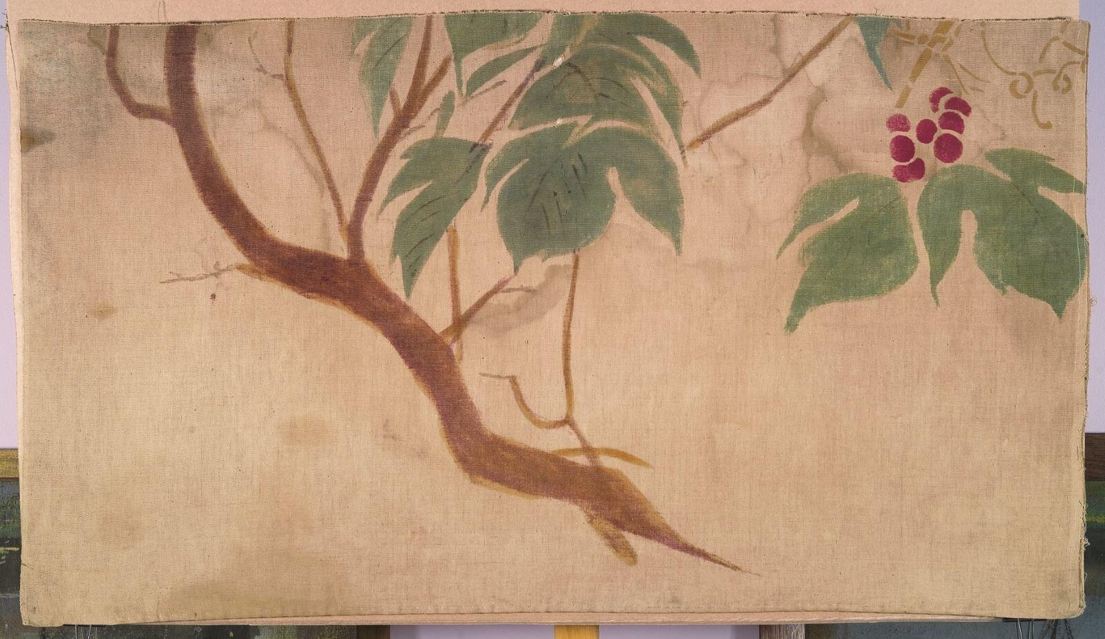 Toile de lin au motif de vigne