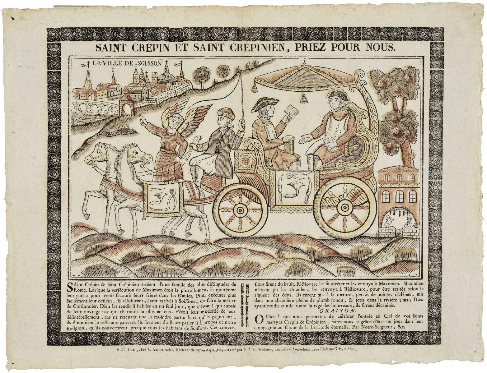 SAINT CRÉPIN ET SAINT CRÉPINIEN, PRIEZ POUR NOUS. (titre inscrit)