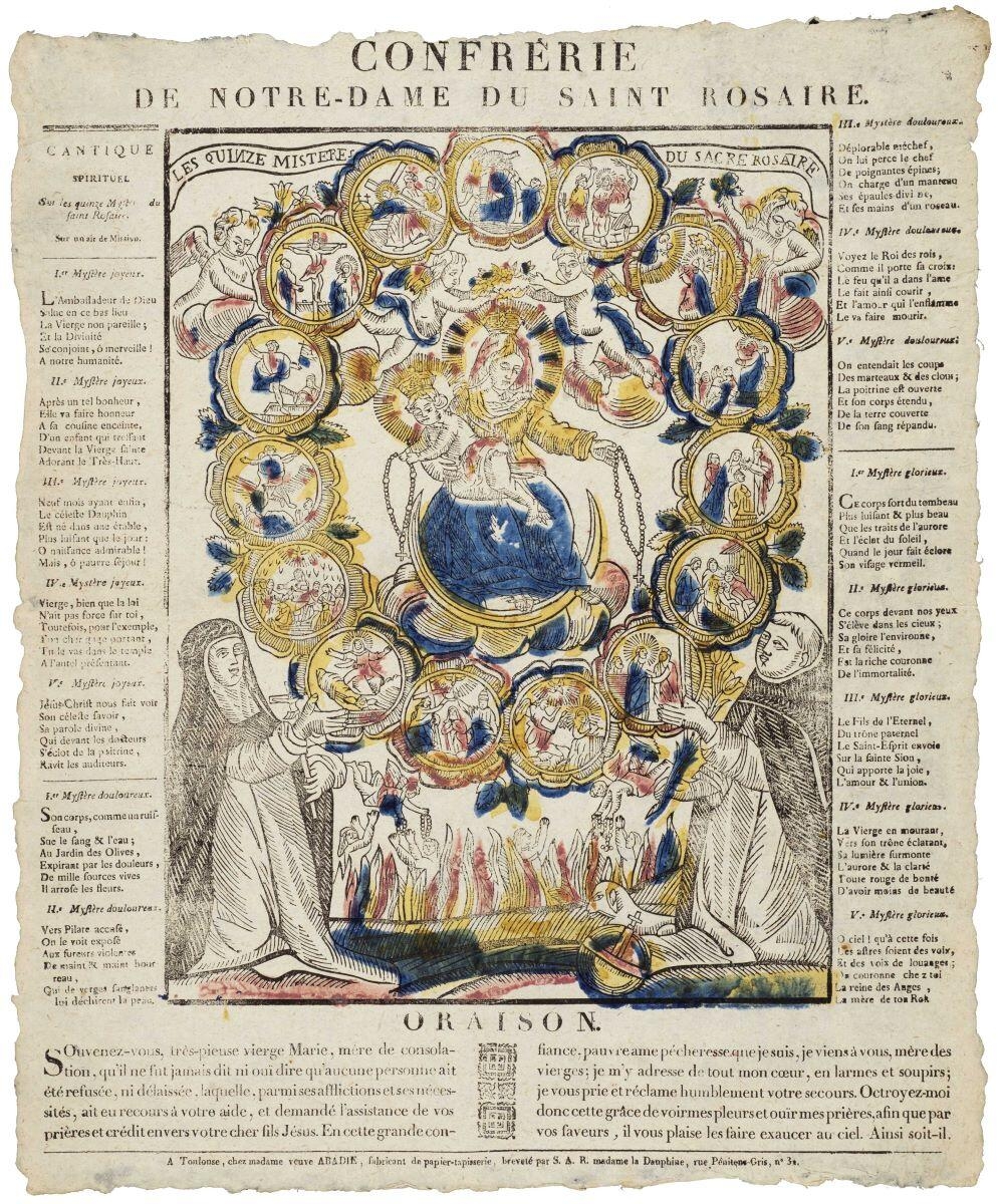 CONFRÉRIE / DE NOTRE-DAME DU SAINT ROSAIRE. (titre inscrit)