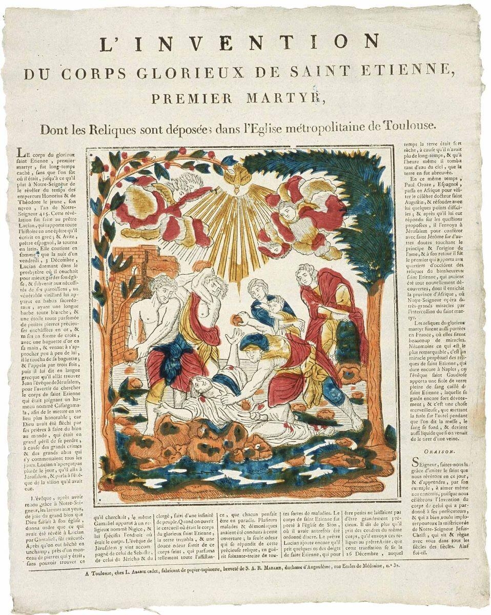 L’INVENTION / DU CORPS GLORIEUX DE SAINT ETIENNE / PREMIER MARTYR (titre inscrit)
