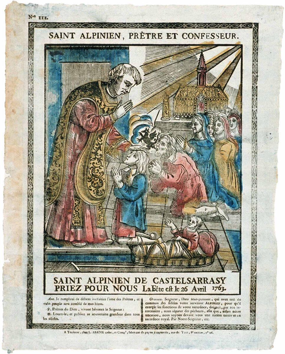 SAINT ALPINIEN, PRÊTRE ET CONFESSEUR. N.° III. (titre inscrit)