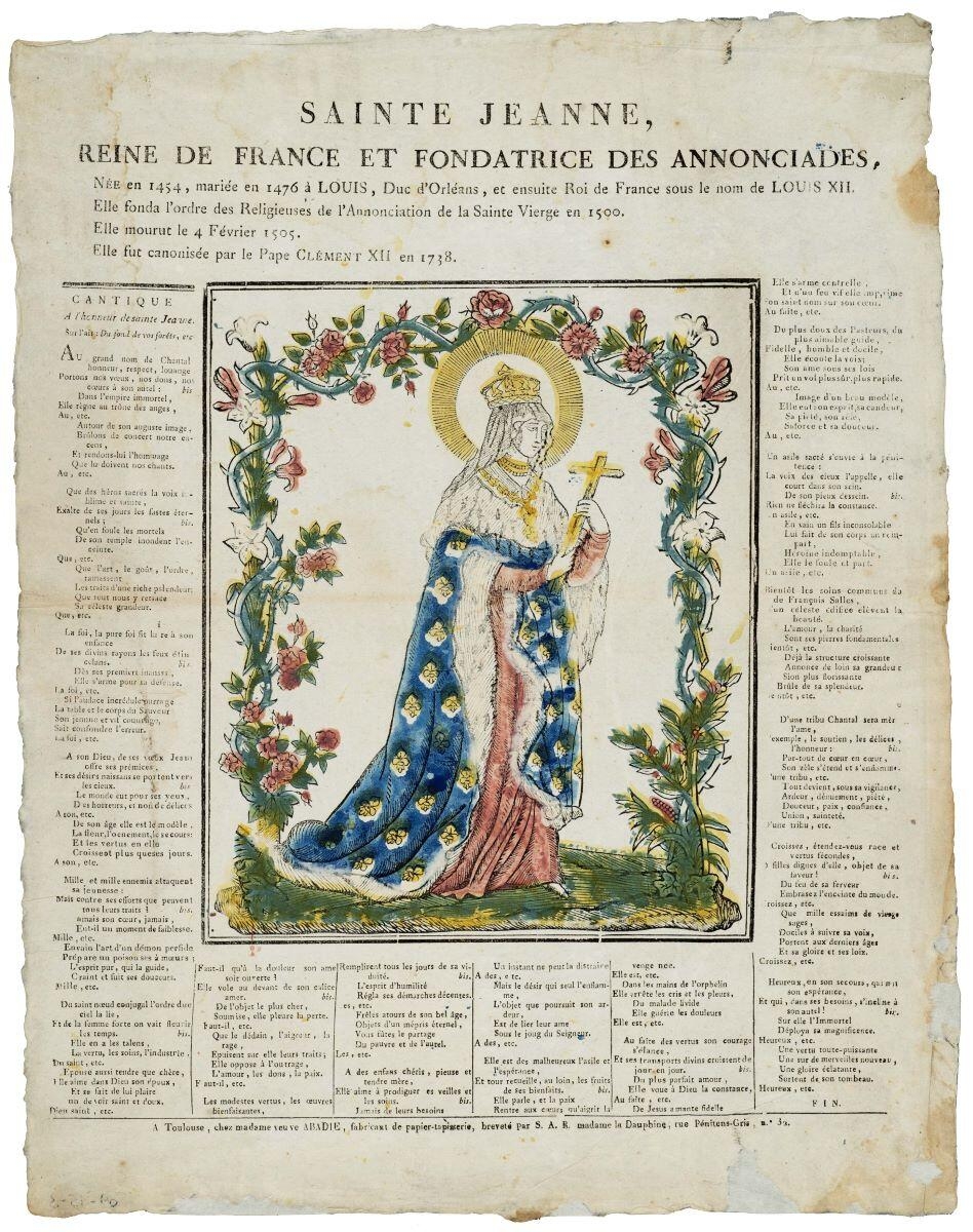 SAINTE JEANNE, / REINE DE FRANCE ET FONDATRICE DES ANNONCIADES, (titre inscrit)