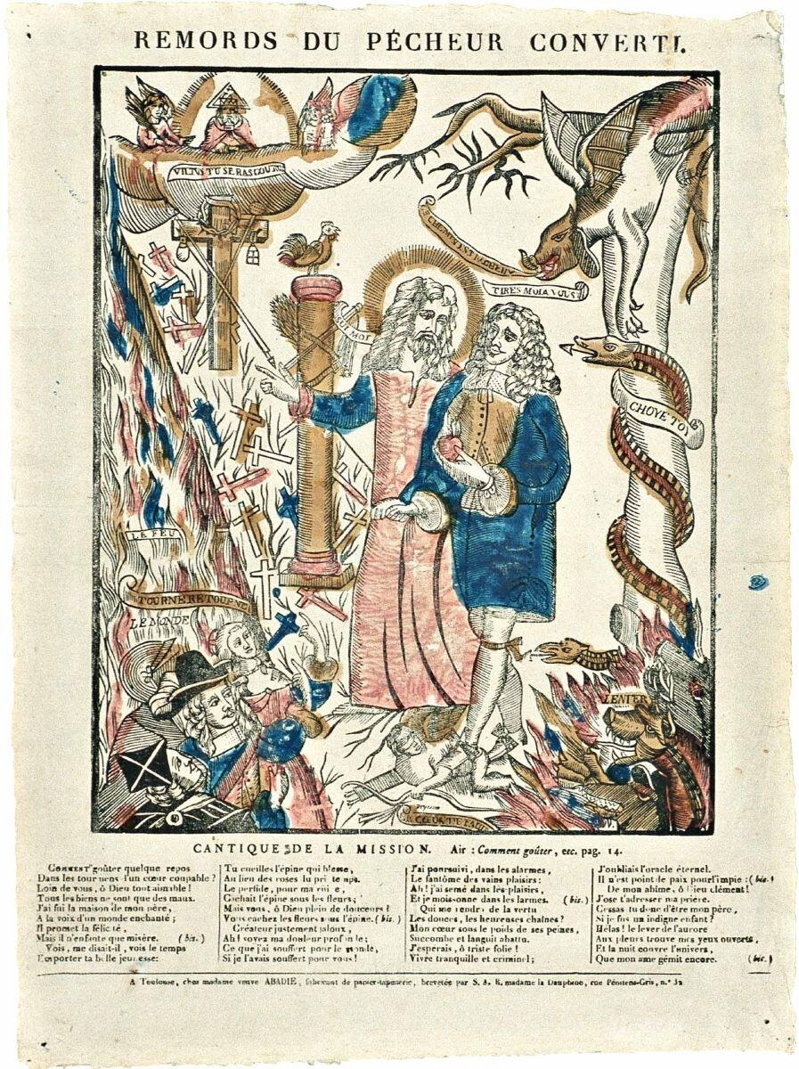 REMORDS DU PÉCHEUR CONVERTI. (titre inscrit)