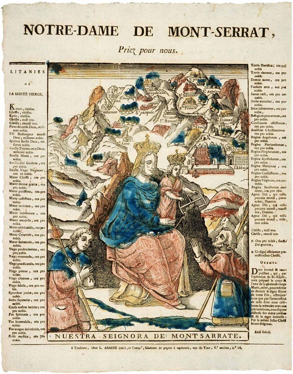 NOTRE-DAME DE MONT-SERRAT, / Priez pour nous. (titre inscrit fr., esp.)