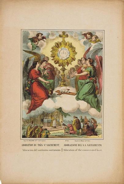 ADORATION DU TRES SAINT SACREMENT. (titre inscrit, fr., it., esp., angl.)