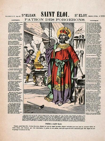 SAINT ELOI / PATRON DES FORGERONS. (titre inscrit fr., esp., angl.)