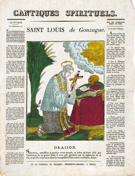 CANTIQUES SPIRITUELS. / SAINT LOUIS de Gonzague. (titre inscrit)