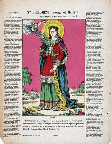STE. PHILOMENE, Vierge et Martyre. / THAUMATURGE DU XIXe SIECLE. 415. (titre inscrit)