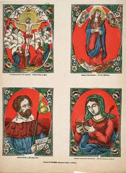 Le Redempteur du monde. / Sainte Philomène. / Saint Roch. / Sainte Geneviève de Paris. (titre inscrit fr., all.)