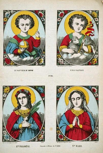 LE SAUVEUR DU MONDE / St. JEAN BAPTISTE / STE. PHILOMENE. / STE. .MARIE. N°.195. (titre inscrit)