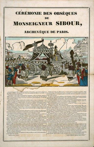 CEREMONIE DES OBSEQUES / DE / MONSEIGNEUR SIBOUR, / ARCHEVEQUE DE PARIS. (titre inscrit)
