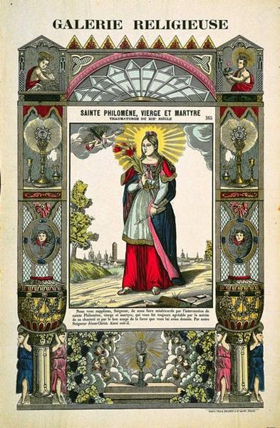 GALERIE RELIGIEUSE / SAINTE PHILOMENE, VIERGE ET MARTYRE / THAUMATURGE.DU XIXe SIECLE 365 (titre inscrit)