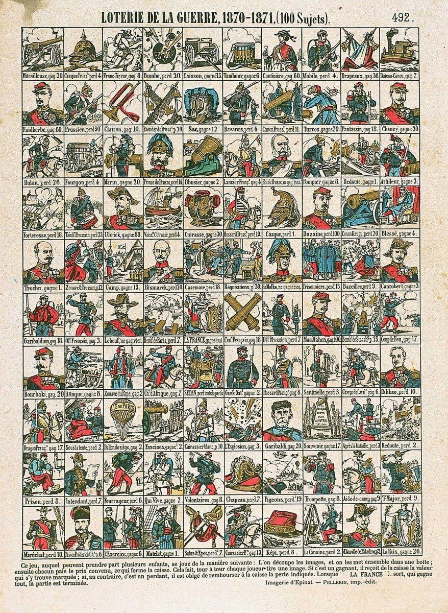 LOTERIE DE LA GUERRE, 1870-1871, (100 Sujets) 492. (titre inscrit)