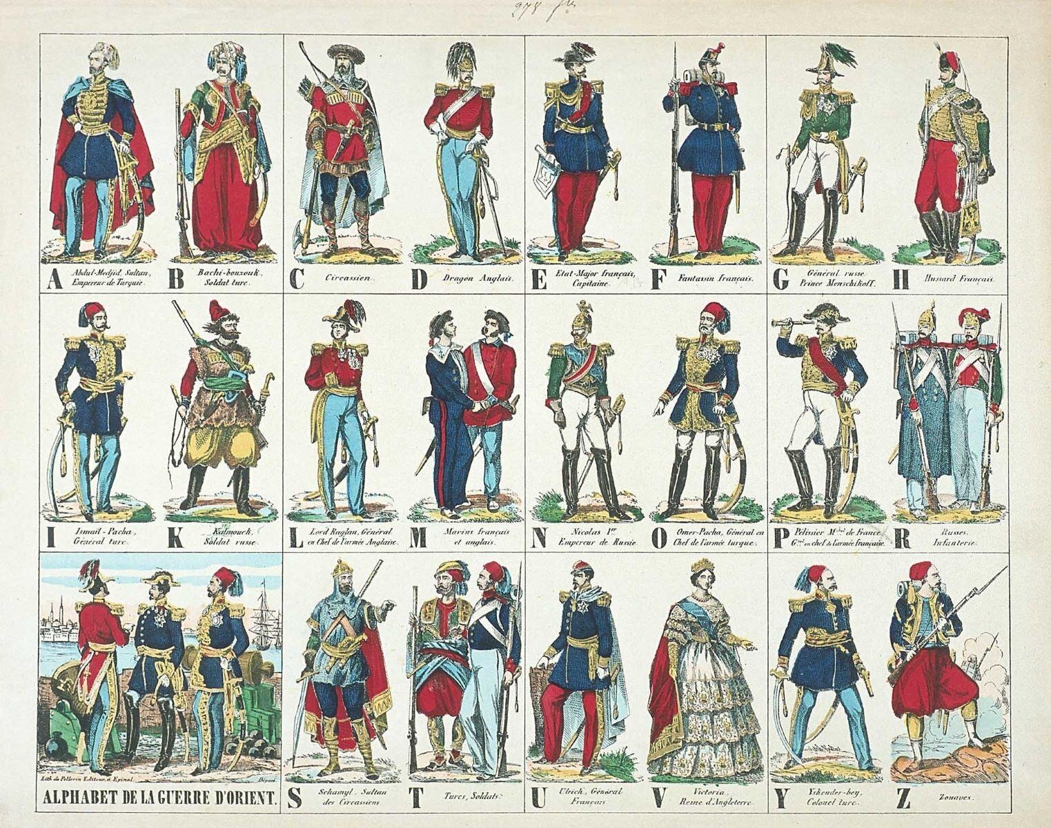 ALPHABET DE LA GUERRE D'ORIENT. (titre inscrit)