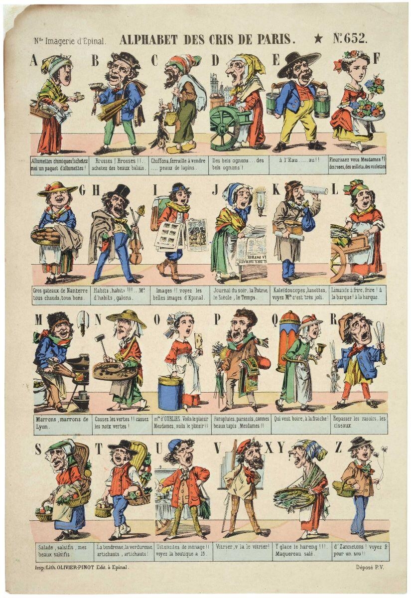 ALPHABET DES CRIS DE PARIS. N°.652. (titre inscrit)