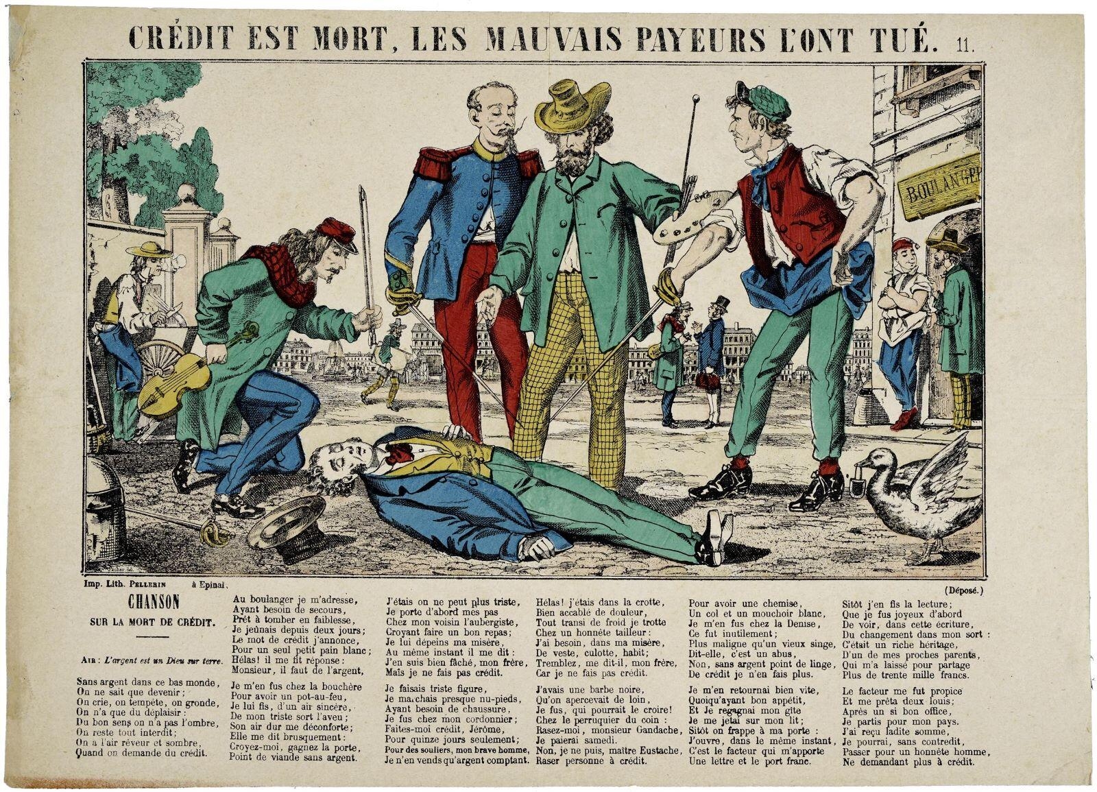 CRÉDIT EST MORT, LES MAUVAIS PAYEURS L'ONT TUÉ. 11. (titre inscrit)