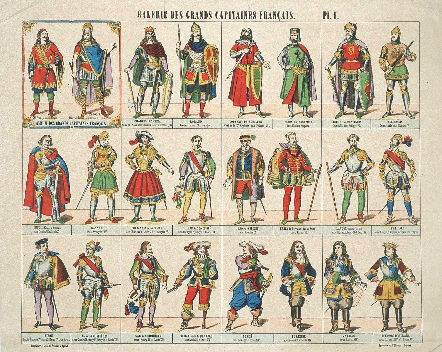GALERIE DES GRANDS CAPITAINES FRANCAIS. PL.1. (titre inscrit)