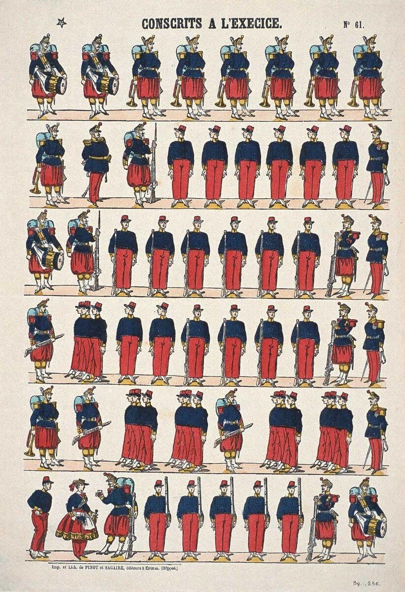 CONSCRITS A l'EXERCICE. N°.61. (titre inscrit)