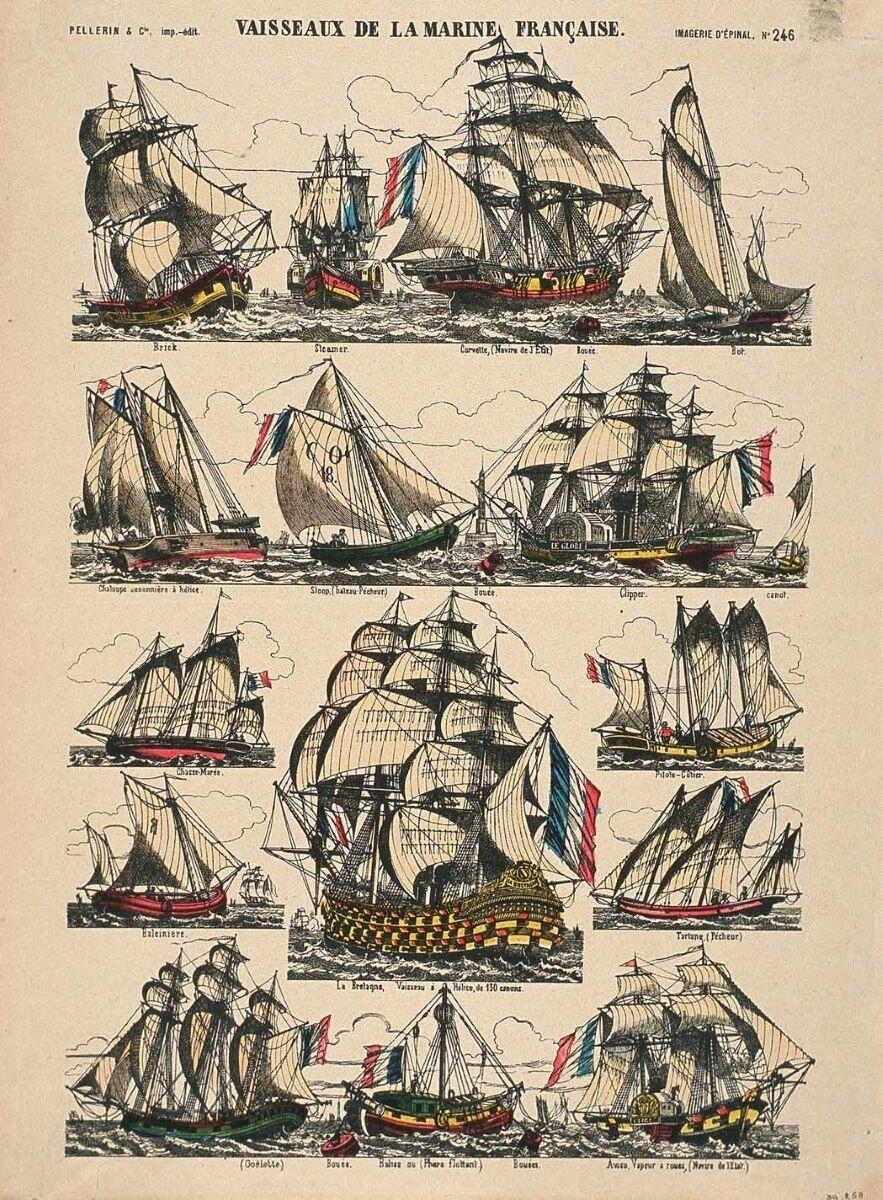 VAISSEAUX DE LA MARINE FRANCAISE. (titre inscrit)