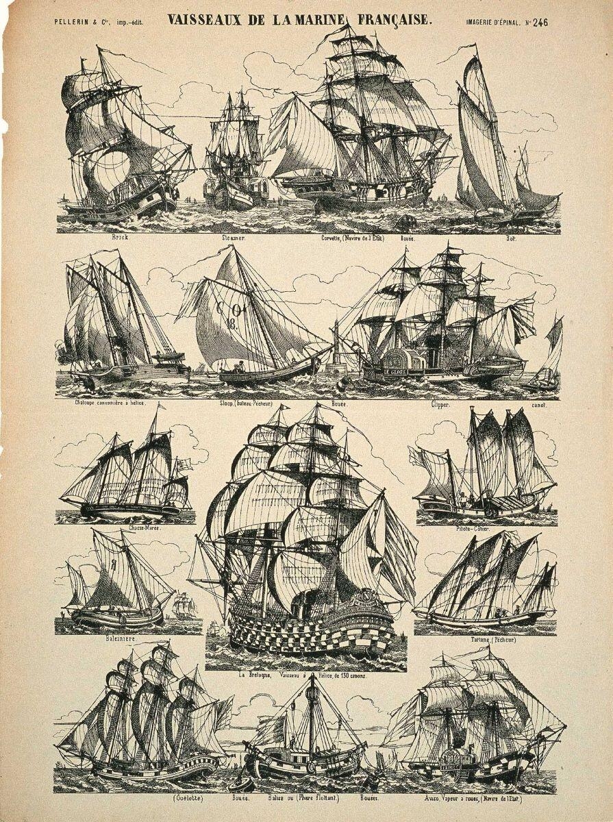 VAISSEAUX DE LA MARINE FRANCAISE. (titre inscrit)