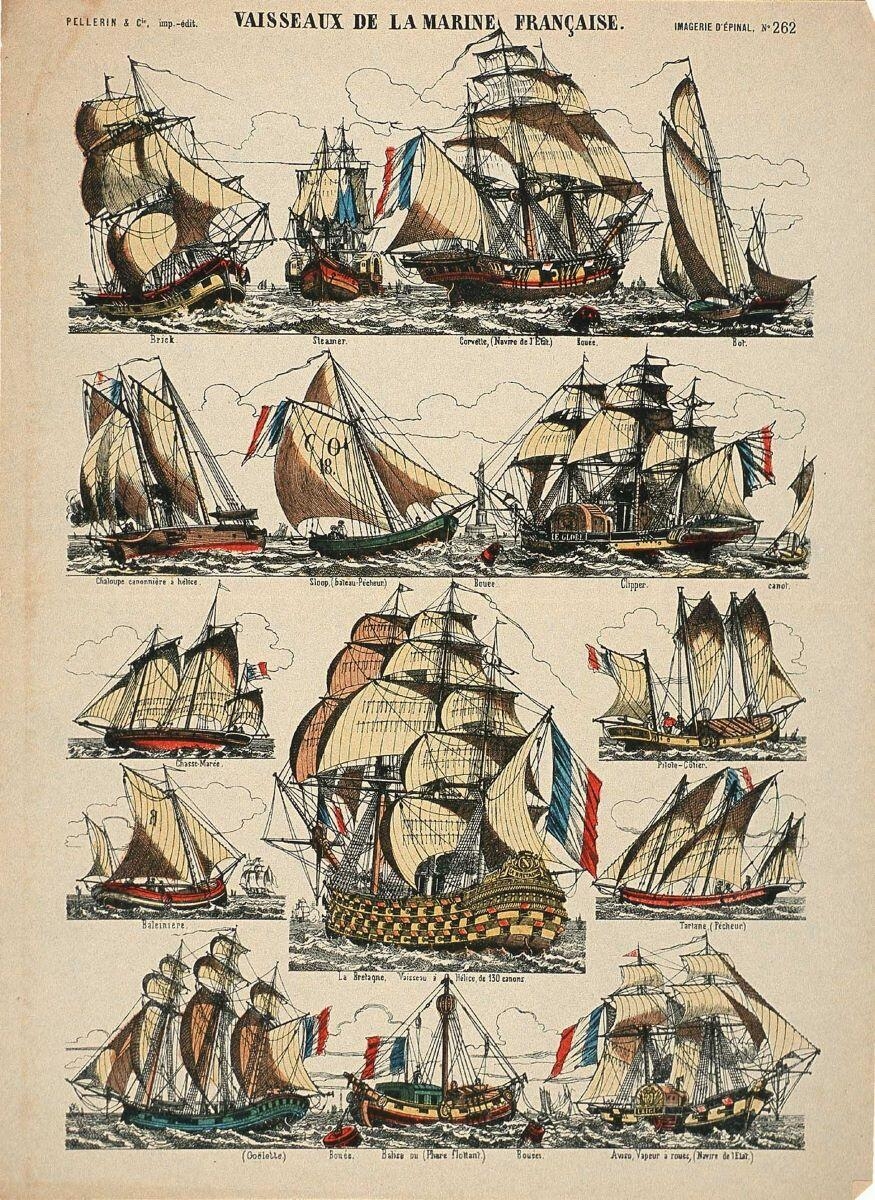 VAISSEAUX DE LA MARINE FRANCAISE. (titre inscrit)