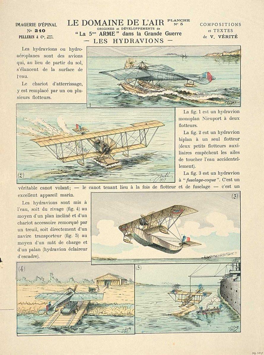 LE DOMAINE DE L'AIR / ORIGINES et DÉVELOPPEMENTS de / 'La 5me ARME' dans la Grande Guerre PLANCHE N°5 / - LES HYDRAVIONS - (titre inscrit)