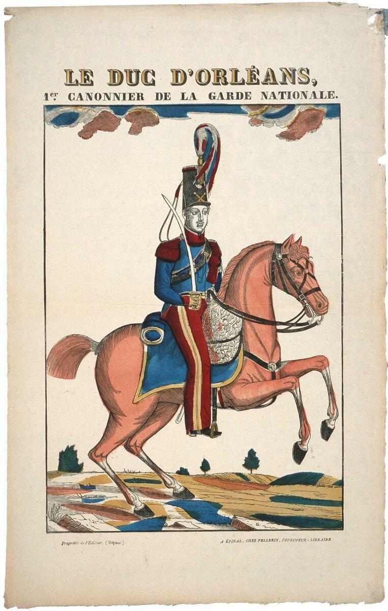 LE DUC D'ORLÉANS, / 1er. CANONNIER DE LA GARDE NATIONALE. (titre inscrit)