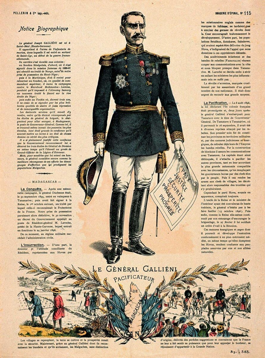 LE GENERAL GALLIÉNI / PACIFICATEUR / DE / MADAGASCAR / FRANCE (titre inscrit)