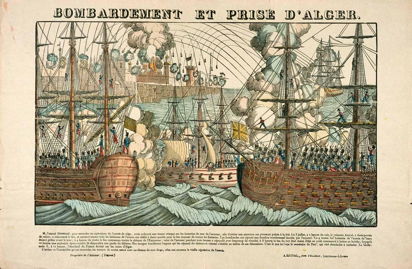BOMBARDEMENT ET PRISE D'ALGER. (titre inscrit)