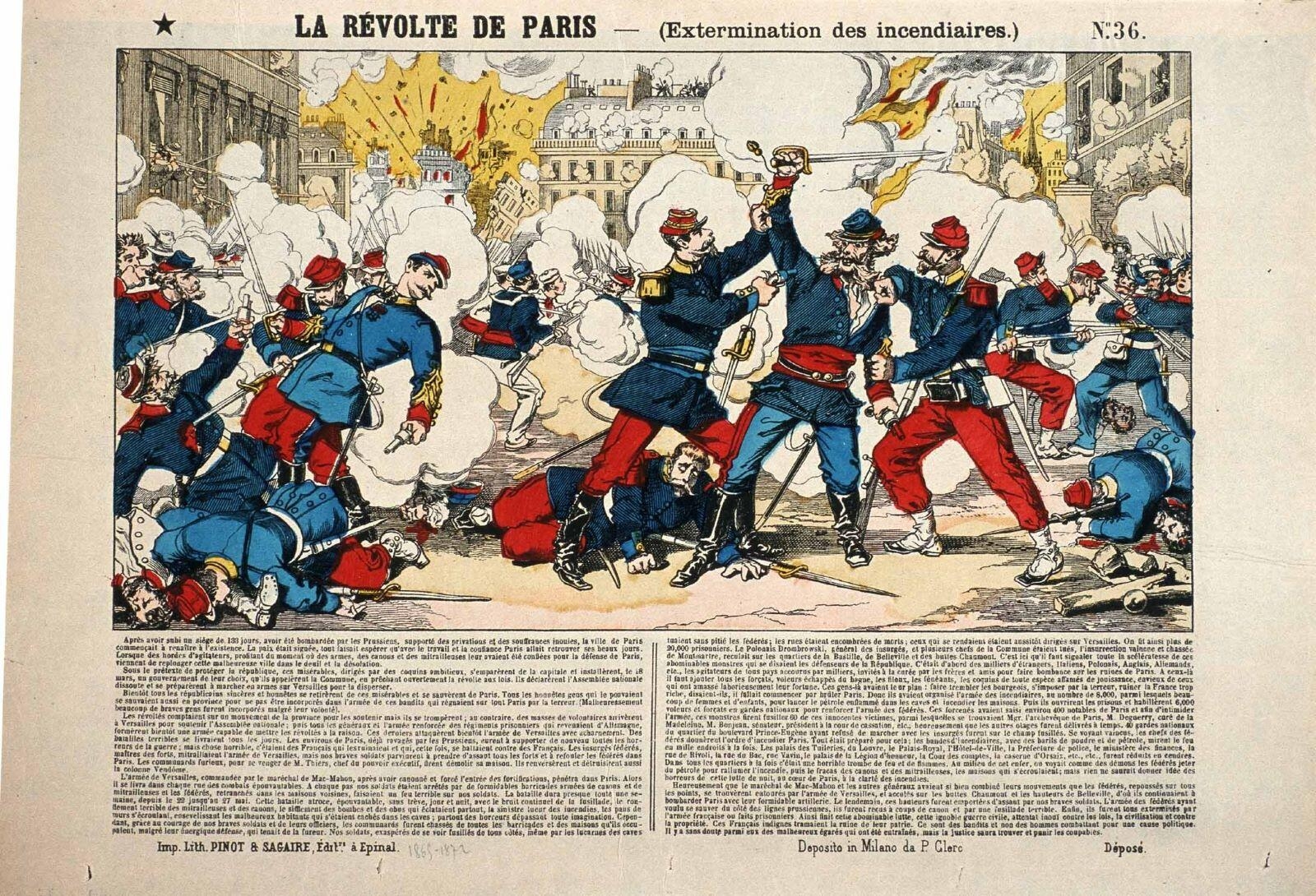 LA RÉVOLTE DE PARIS - (Extermination des incendiaires.) N".36. (titre inscrit)