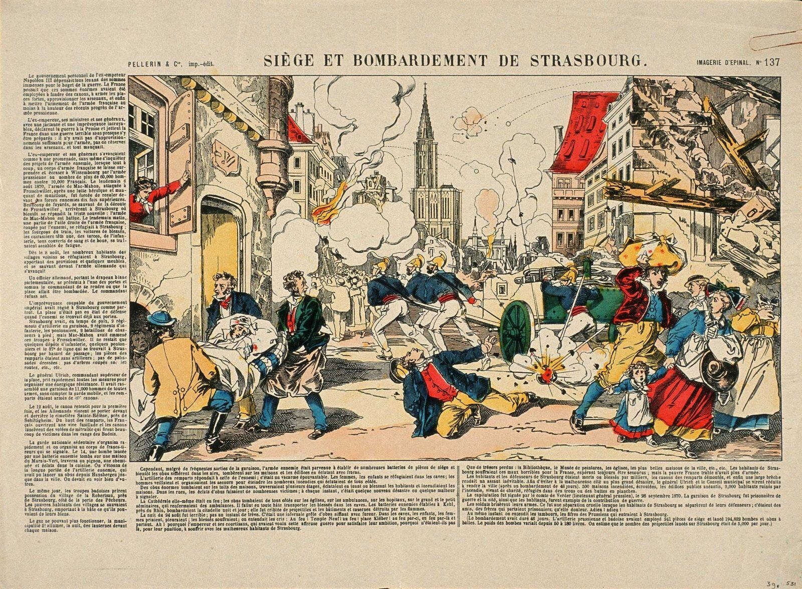 SIÈGE ET BOMBARDEMENT DE STRASBOURG. (titre inscrit)