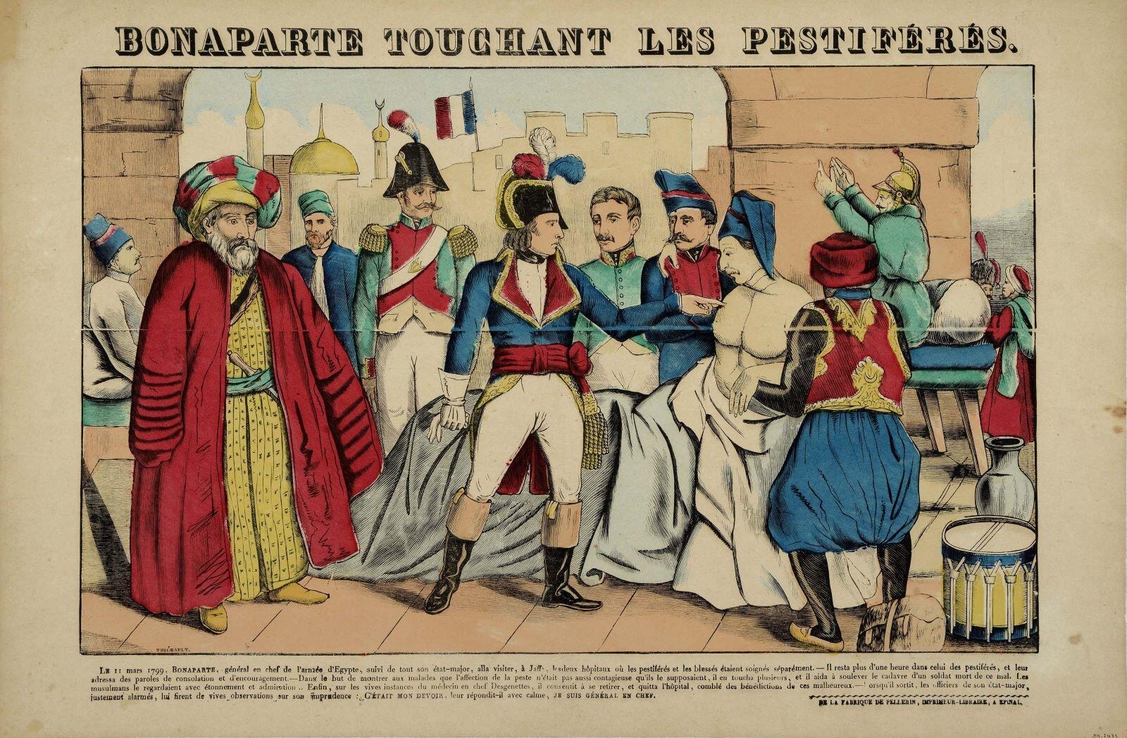 BONAPARTE TOUCHANT LES PESTIFÉRÉS. (titre inscrit)