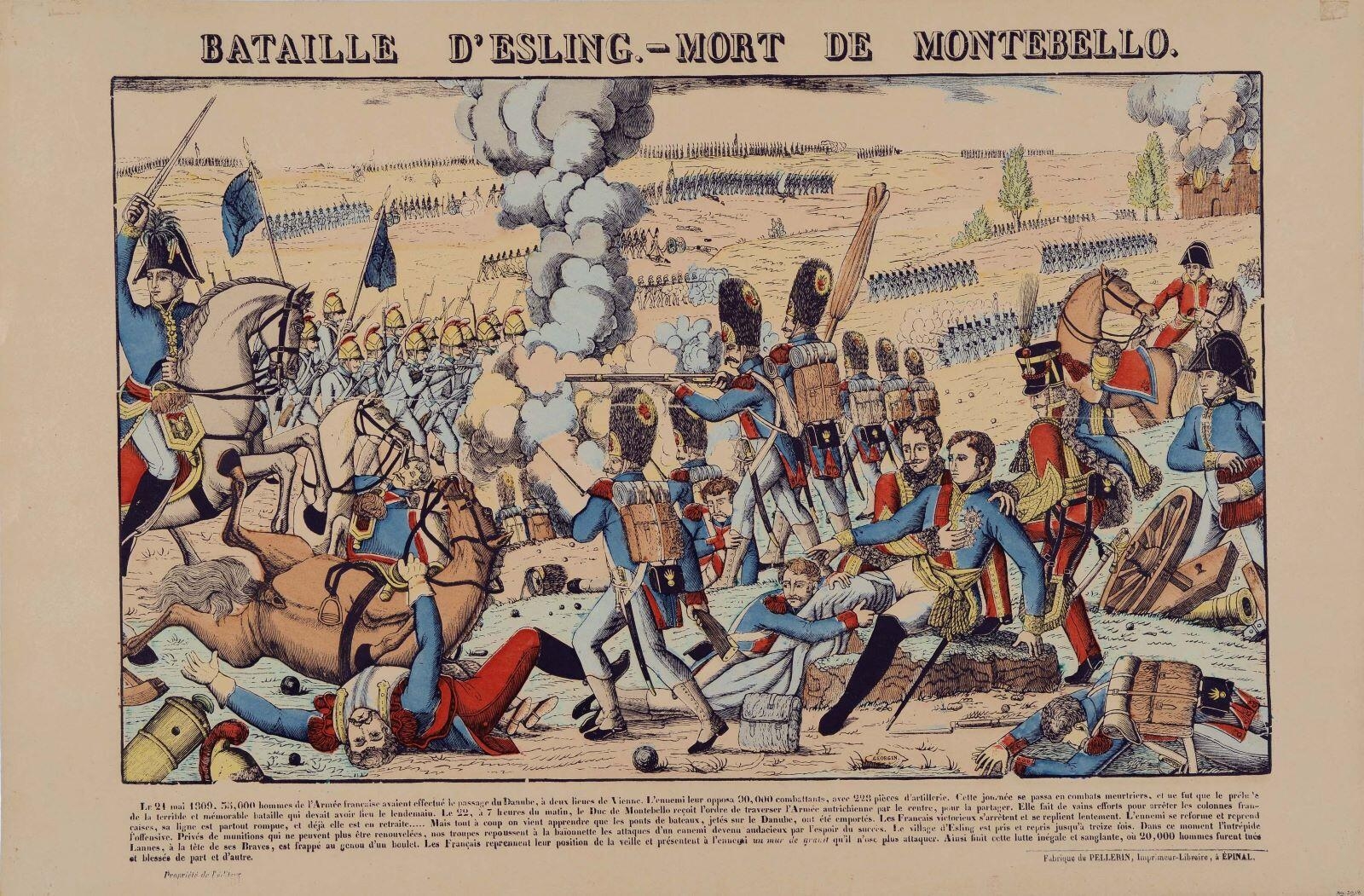 BATAILLE D'ESLING.- MORT DE MONTEBELLO (titre inscrit)